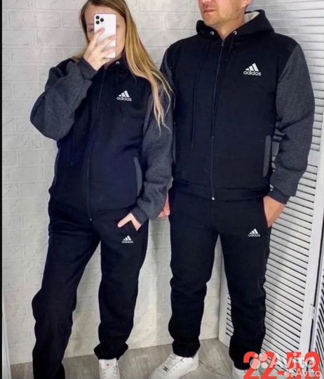 Спортивный костюм Adidas двойка мех флис