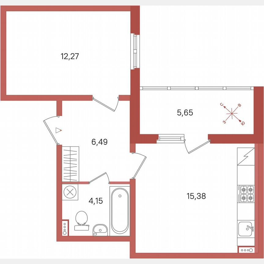 1-к. квартира, 41,1 м², 1/11 эт.