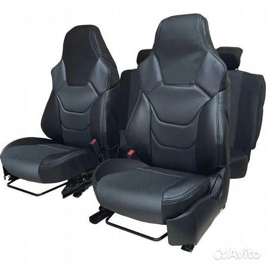 Чехлы универсальные экокожа черный комплект