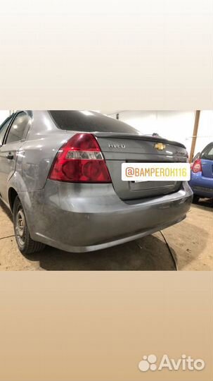 Бампер задний шевроле авео т 250 серый