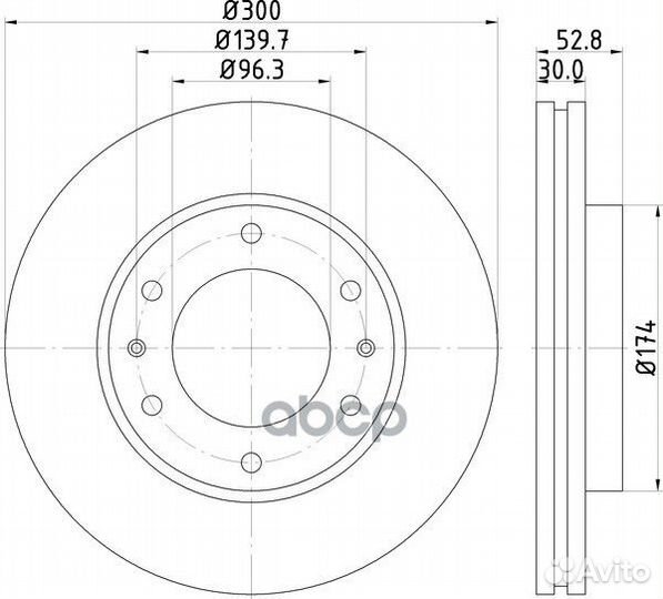 Диск тормозной перед перед hyundai H-1 Trav