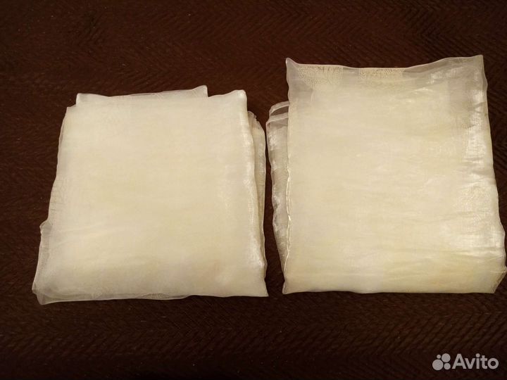 Тюль органза 2 шт, кольца д/штор