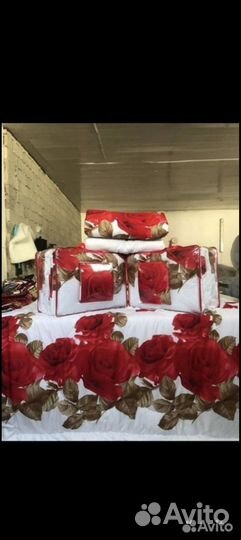 Белье постельное, с одеялом и подушками