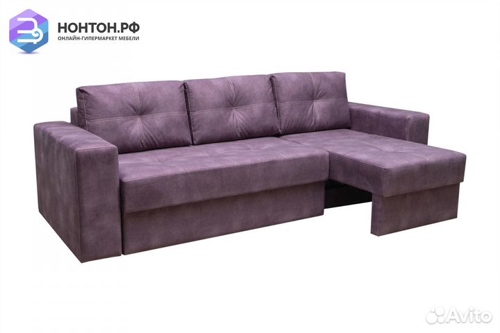 Диван угловой еврокнижка Ардо Лайт фиолетовый