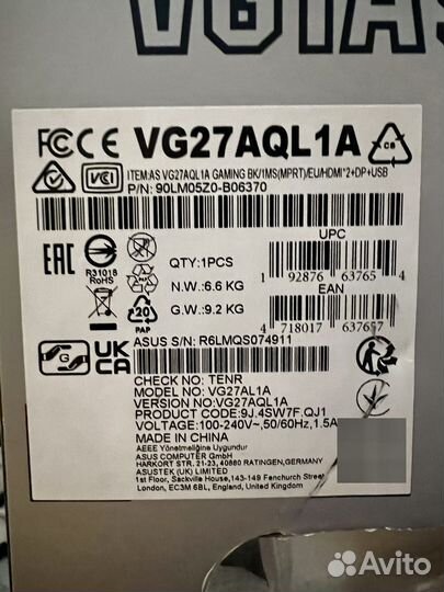 Монитор игровой 170гц Asus