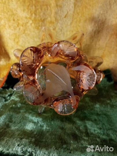 Корзина цветное стекло Карамель СССР