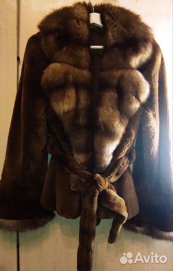 Шуба норковая с соболем