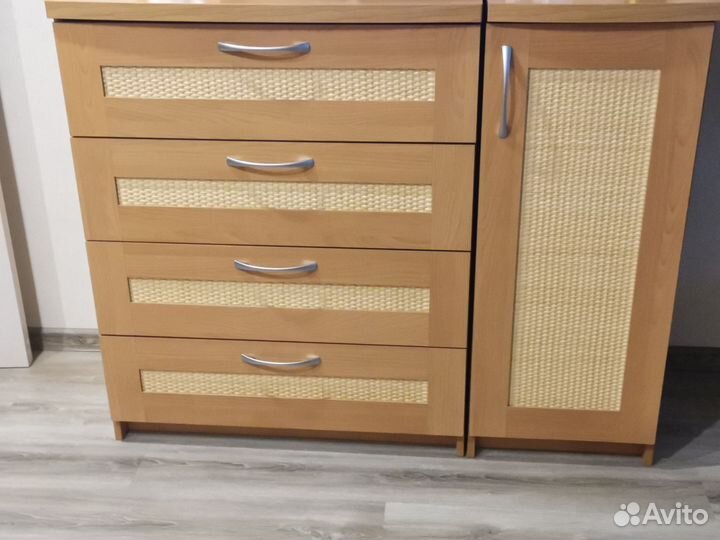Комод 4 ящика и шкаф с 2мя полками