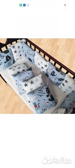 Бортики подушки в кроватку