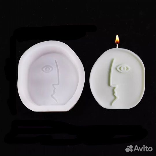 Силиконовая форма для свечей Лицо №22