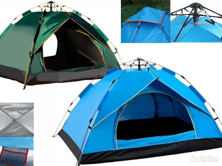 Палатка автоматическая 4-х местная с тентом