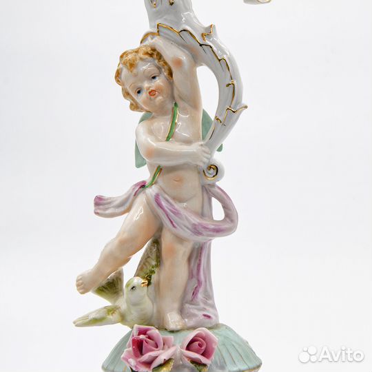 Антикварные Фарфоровые Парные канделябры