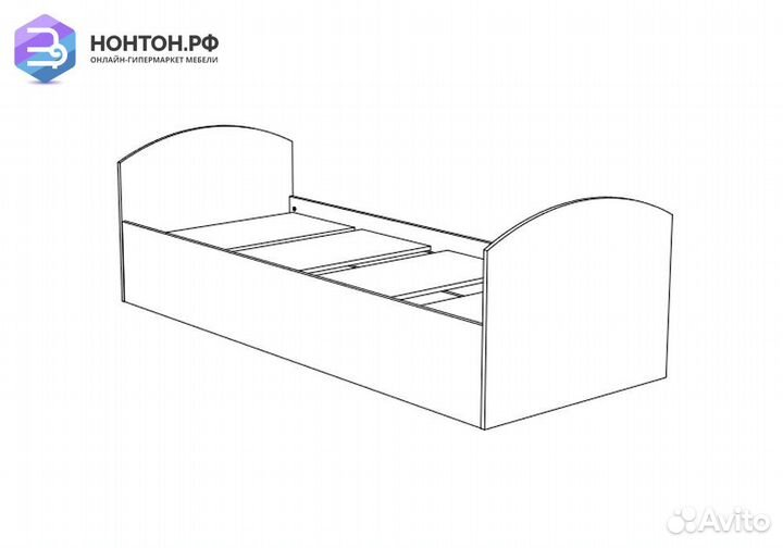 Кровать Юниор-2 сиреневый металлик / дуб беленый