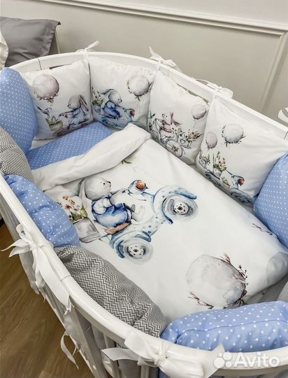 Бортики+комплект постельного белья в кроватку