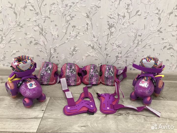 Роликовые коньки детские с защитой