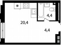 Квартира-студия, 29,2 м², 8/20 эт.