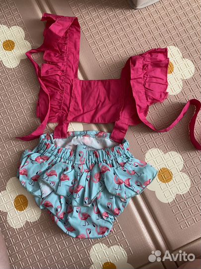 Боди -фламинго для новорожденных 62-68