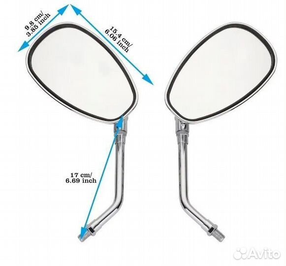 Зеркала для мотоцикла скутера резьба 10 мм