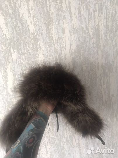 Мужская шапка ушанка мех кожа