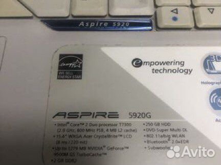 Ноутбук acer aspire 5920G