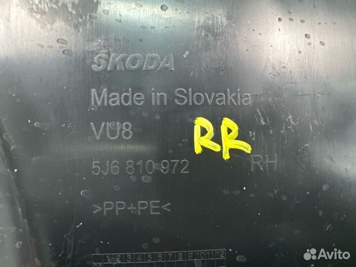 Подкрылок задний правый Skoda Fabia 2 1.4 cggb