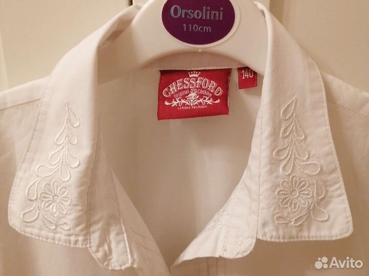 Блузка белая школьная 140