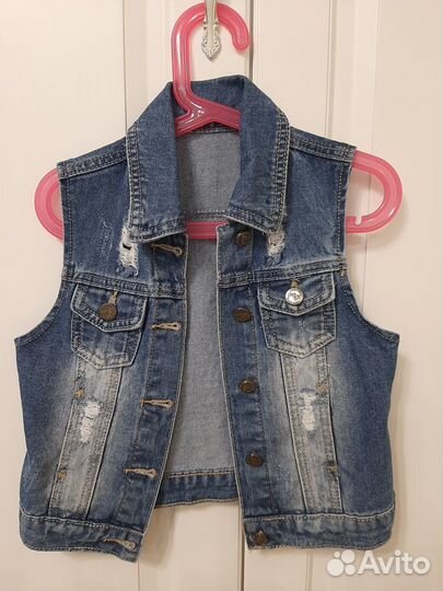 Джинсовая жилетка для девочек