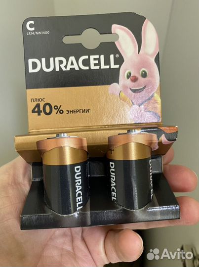 Батарейки Duracell C LR14 (2 штуки в упаковке)