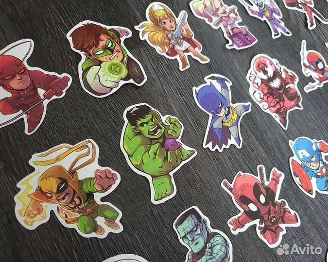 Наклейки супергерои Marvel DC комиксы, стикеры