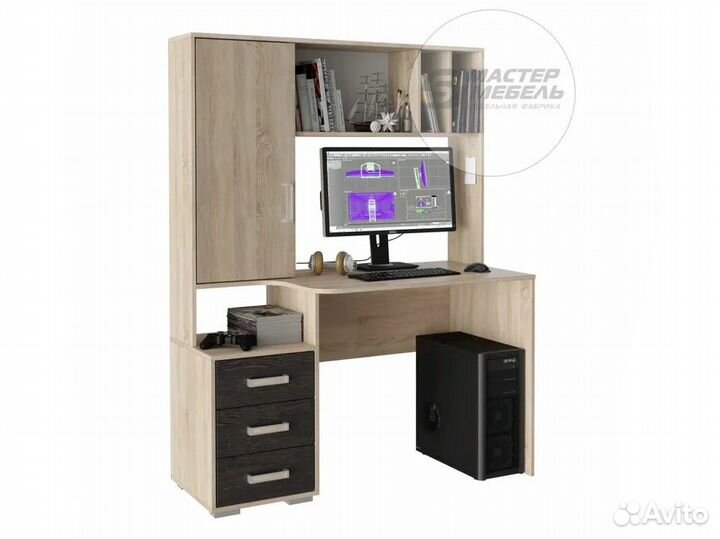 Стол компьютерный с надстройкой + шкаф пенал Юниор