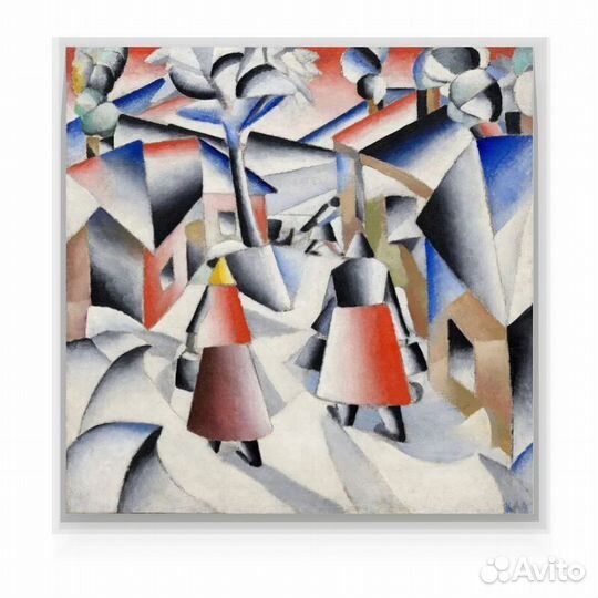 Картина-Утро после вьюги в деревне