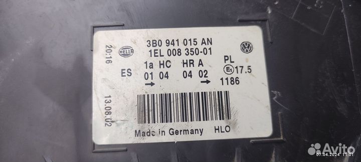 Фара передняя левая Volkswagen Passat B5 2002