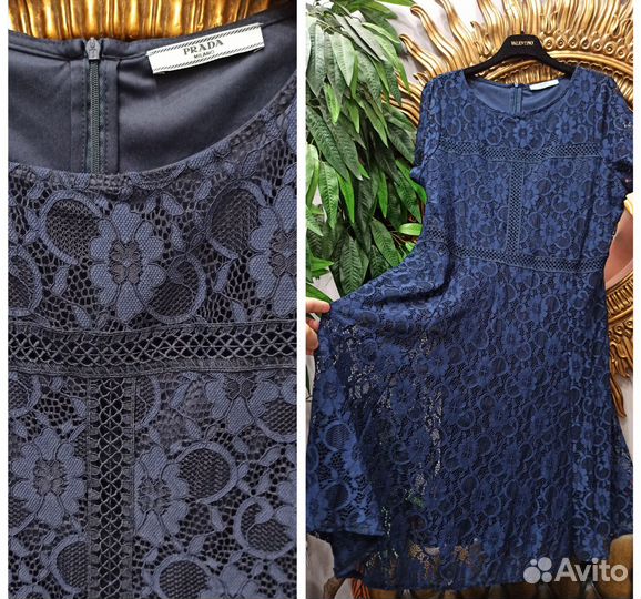 Платье prada 48-52 новое кружево Италия