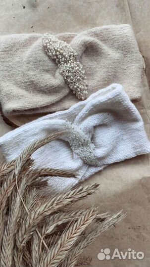 Мягкая повязка на голову, расшитая бисером