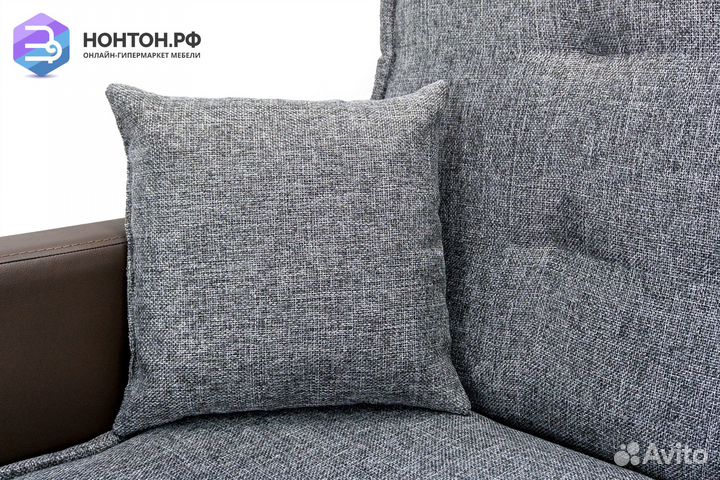 Диван книжка Лондон рогожка серая