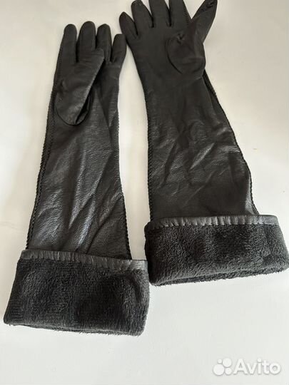 Перчатки длинные кожанные