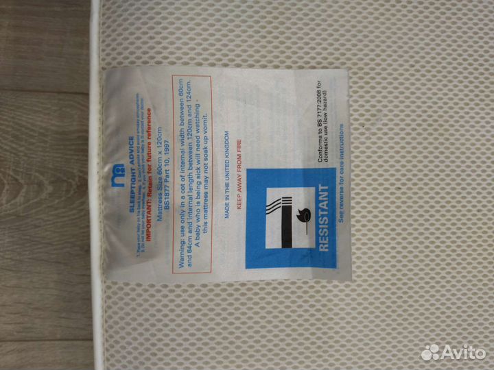 Матрас детский(mothercare) + подушка в подарок
