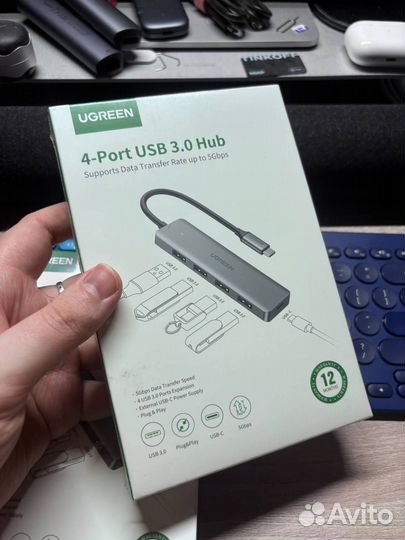 USB-хаб, разветвитель Ugreen (USB 3.0, type-c)