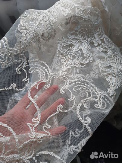 Тюль сетка с вышивкой