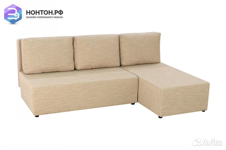 Диван угловой еврокнижка Комо светло-бежевый