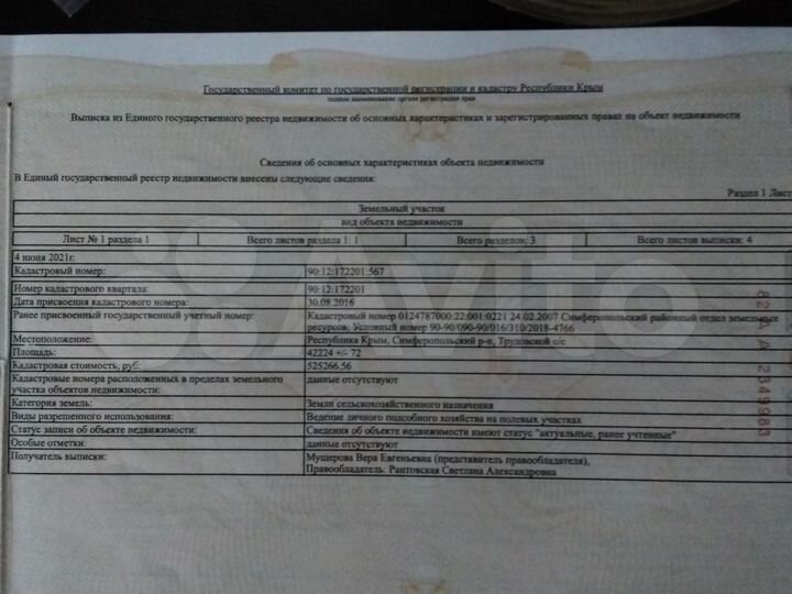 Участок 4,22 га (СНТ, ДНП)