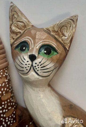 Фигурки котов из дерево одним лотом