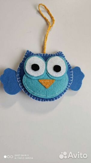 Брелок из фетра сова