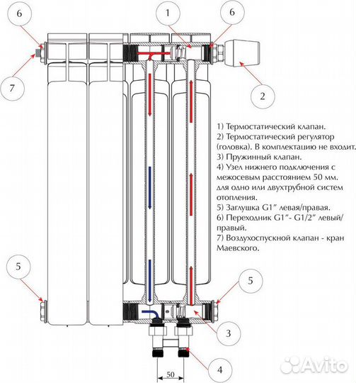 Радиатор биметаллический Rifar Base Ventil 350 5