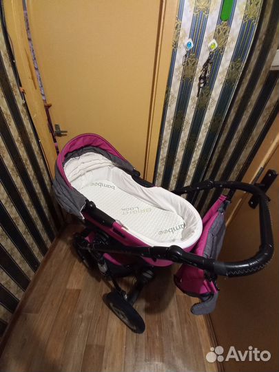 Детская коляска Riko brano 3 в 1 (Серый/розовый)