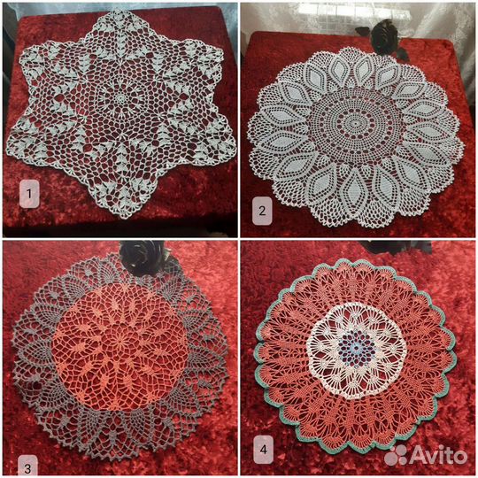 Салфетка-скатерть, ручная работа