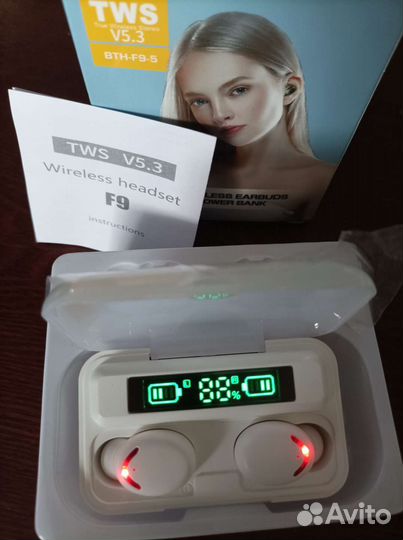 Беспроводные наушники TWS BTH-F9 новые