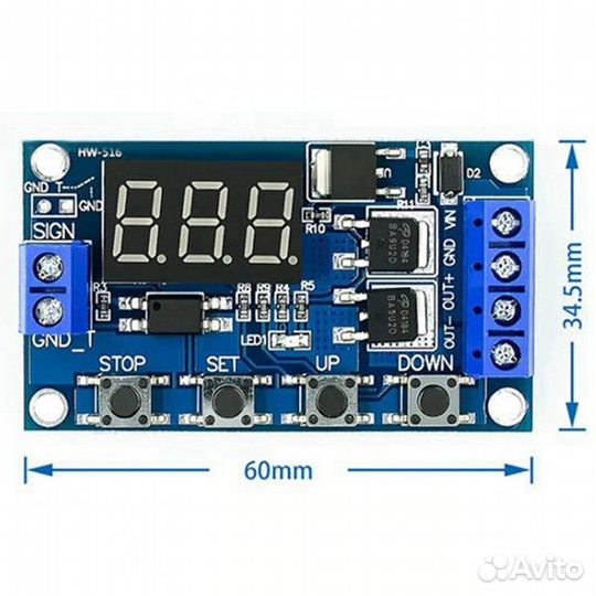 Цифровое реле задержки времени XY-J04 (5В-36В)