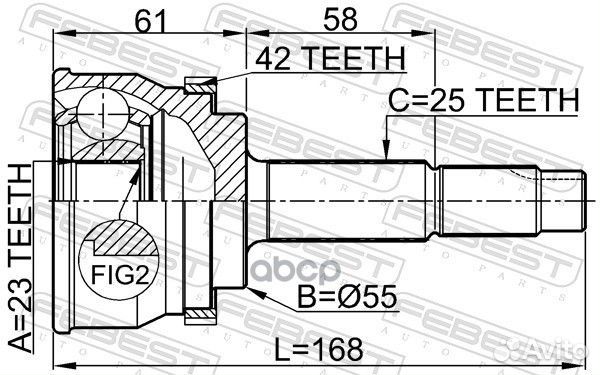 Шрус внешний nissan sentra NB15 4WD 2001-2006 0