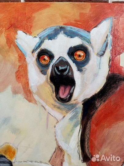 Яркая картина с животными 50*70 холст, масло